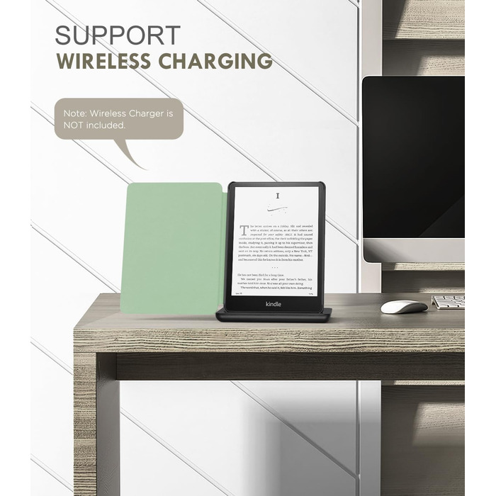 Чохол MoKo для Kindle Paperwhite 12th Gen (2024) та Kindle Colorsoft Signature Edition (2024), PU шкіра, авто-сон/пробудження, сірий ліс (зелена трава та птах)