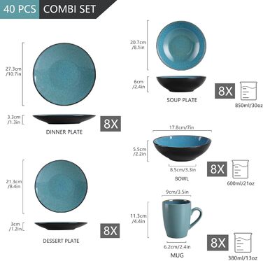 Набір супових тарілок Bubble 4 шт. з кераміки, 950 мл, для 4 осіб (Vancasso)