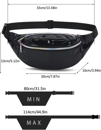 Жіноча поясна сумка-бананка: водонепроникна, з PU шкіри, для спорту, бігу, подорожей (чорна)