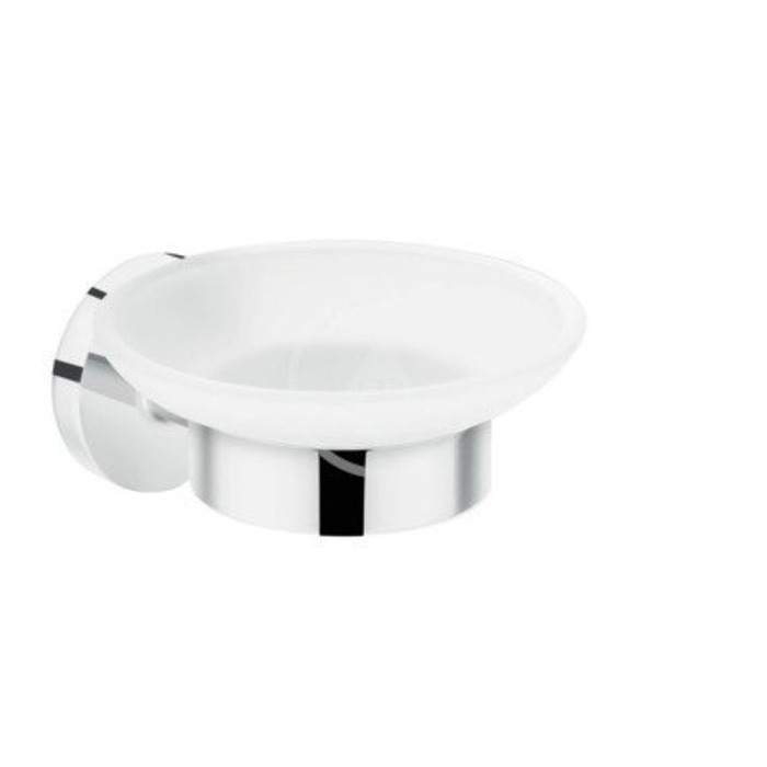 Настінна мильниця Hansgrohe Logis Universal, біле скло, срібляста