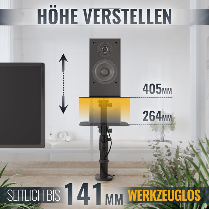 Підставка для колонок RICOO на стіл: 2 шт., регульована висота, універсальна, для ПК, ТВ, студії, LH069-T