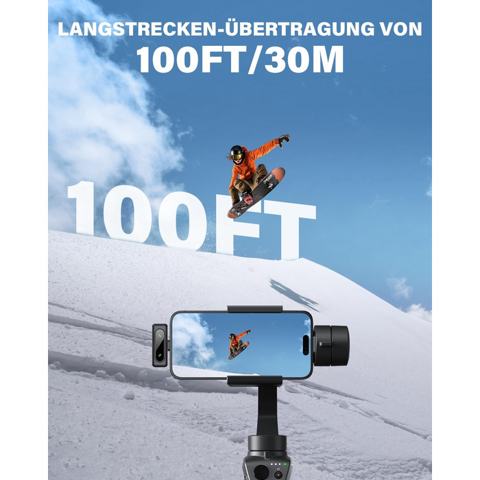 Беспроводной петличный микрофон для iPhone, iPad, Android - миниатюрный клип-микрофон с шумоподавлением, авто-подключением, функцией отключения звука и реверберацией, идеально подходит для видеоблогинга, видеосъемки, TikTok