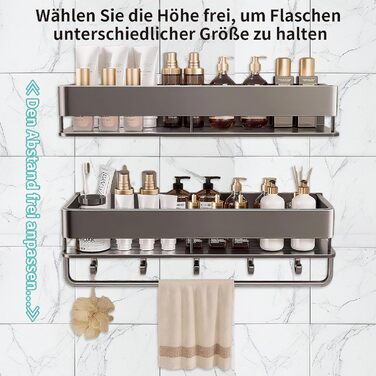 Двостороння кутова поличка для душу FOLAI 30 см (2 шт.) з нержавіючої сталі, без свердління, для зберігання шампуню та інших аксесуарів