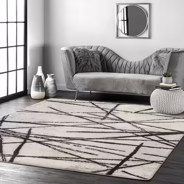 Leesentec Rugs Living Room Modern Artistic Rug Unique Rugs Chic Vintage Distressed Oriental Rugs Floor Mat (200 x 250 cm, Beige) Beige 200 x 250 cm