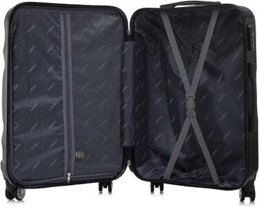 Набір валіз-ролерів (3 шт): M, L, XL, білий слонова кістка. Набір валіз з жорстким корпусом, коліщатками 360°, кодовим замком, зручною ручкою.