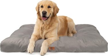 Килимок для собак великих порід 110x90 см - Міцний матеріал Oxford 600D, водовідштовхувальний, XXL лежанка для собак 10 см заввишки, двосторонній, для вулиці - Сірий 110x90x10 см