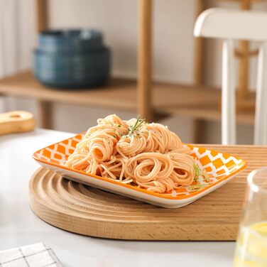 Сервіровальна тарілка Selamica 21 см, прямокутна, набір 6 шт. для подачі закусок, салатів, десертів та суші