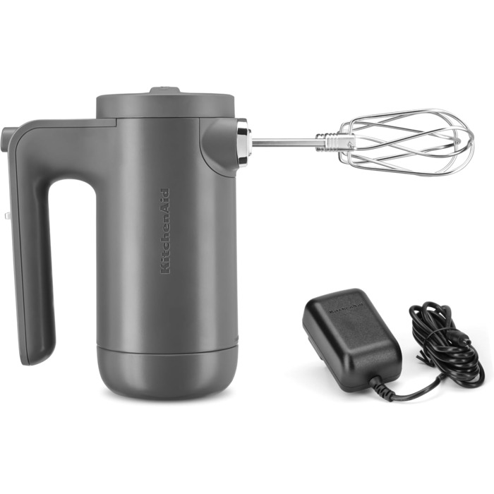 KitchenAid 5KHMB732EDG Anthracite Gray Cordless Electric Hand Mixer, 7 Speeds