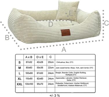 Лежанка для собак Leo4dog: зручна та миюча, розмір M 80x60, оливковий колір