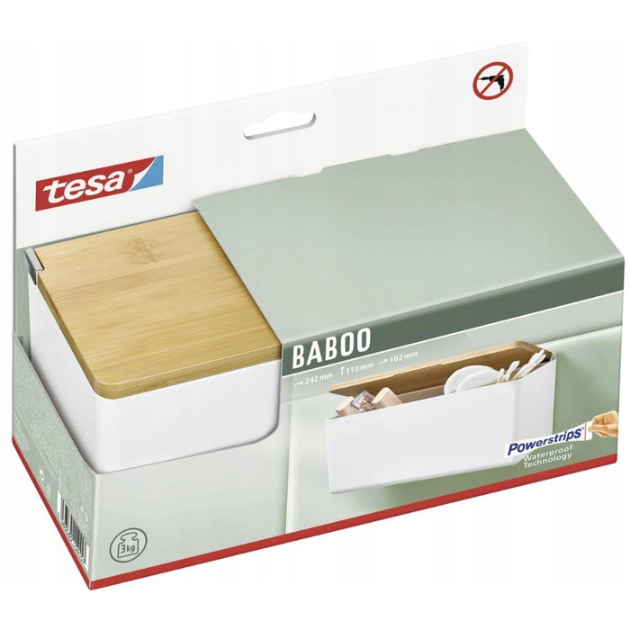 Контейнер Tesa Baboo 24,2x11 см, біло-коричневий