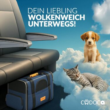 Транспортна переноска для котів до 20 кг, складна, з сонце- та водонепроникним дахом, плечовим ременем та мискою, дихаюча, комфортна, з обертовим подушкою, переноска для котів/собак, авто (блакитна)