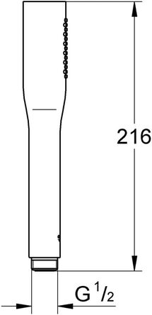 GROHE Vitalio Get - Hand Shower 1 Spray Pattern (perfect spray pattern, suitable for flow heaters, double-walled hand shower, Anti-limescale system), silver, 27458000 (shower head only, round)