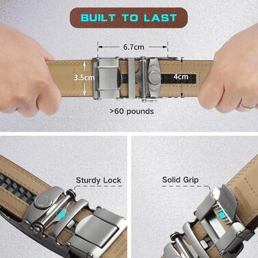 Чоловічий шкіряний ремінь на пряжці-защіпці, 35 мм, 130 см, для талії 28-44