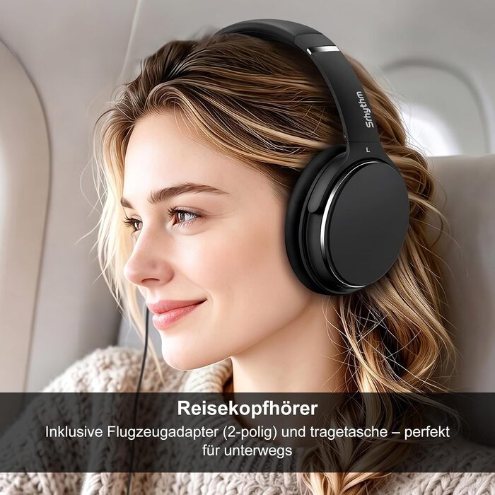 Бездротові навушники з активним шумозаглушенням Srhythm NC25, Bluetooth, Hi-Fi звук, глибокий бас, NFC, вбудований мікрофон, чорні