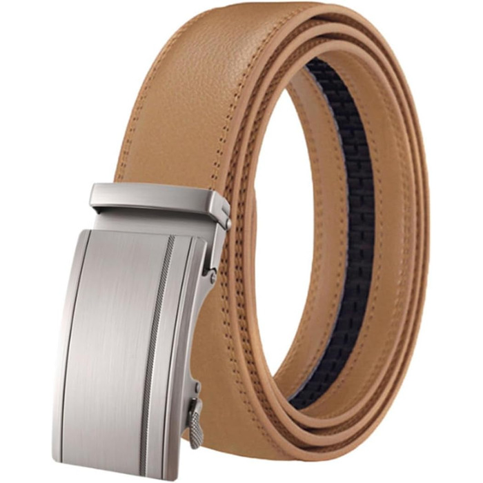 Чоловічий шкіряний ремінь на автоматичній застібці - білий, 115 см. Ідеально для бізнесу та костюма. Ширина 3.5 см. Доступні також інші кольори: хакі, 130 см.