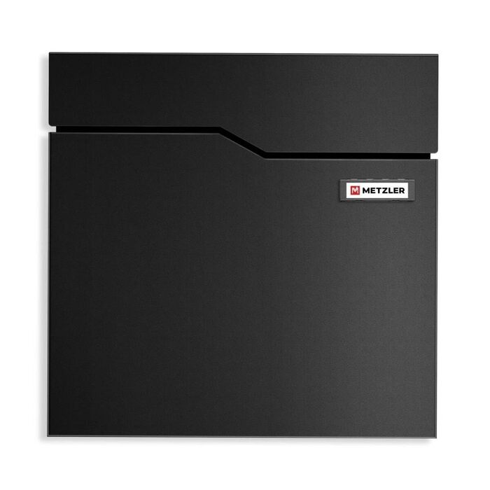 Поштова скринька настінна Metzler Hoffmann чорна (RAL 9005) з табличкою для імені та відділенням для преси, металева, порошкове покриття