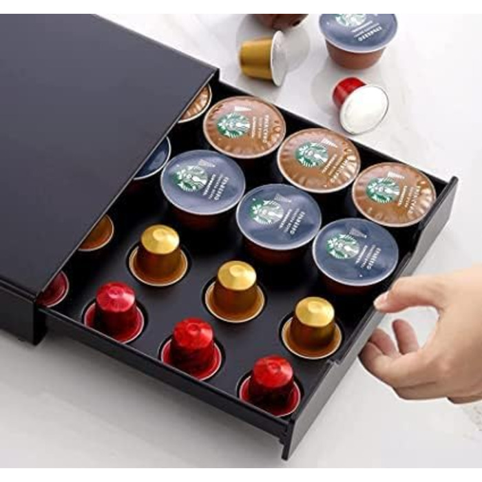 Організатор для капсул Dolce Gusto та Nespresso, шухляда на 20 капсул, чорний