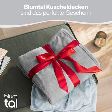 Пухнаста ковдра Blumtal Kuscheldecke: сертифікована OEKO-TEX флісова ковдра 150x200 см, м'яка ковдра для дому, ковдра на диван, пухнаста та м'яка ковдра сірого кольору 150x200 см