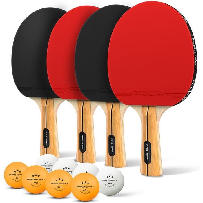 PRO SPIN Table Tennis Set - High-Performance Paddles & Balls | Premium Table Tennis Set for Indoor & Outdoor Play | 4 Player Set