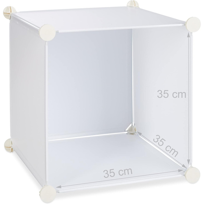 Relaxdays Clothes Rack System with 11 Compartments, Wardrobe with 2 Clothes Rails, DIY Plastic Plug-in Shelf, White