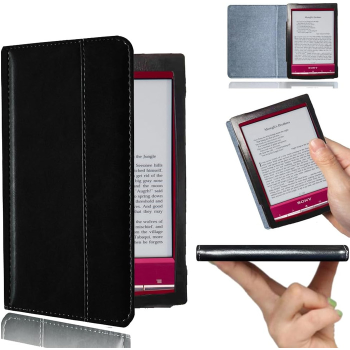 Чохол для Sony PRS-T2/PRS-T1 (6 дюймів), шкіряний, чорний