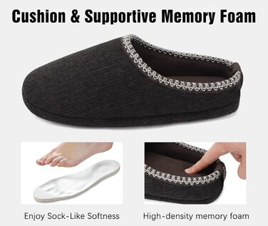 Тапочки чоловічі COFACE з м'якою піною Memory Foam, зручні, для дому та вулиці, темно-коричневі, 47 EU