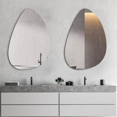 Дзеркало настінне прямокутне з заокругленими кутами, 40x60 см, чорне, з нержавіючої сталі. Косметичне дзеркало для ванної кімнати та вітальні. Вертикальний та горизонтальний монтаж.