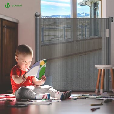 Захист для сходів Vounot: розтягувана сітка-захист для дітей, котів та собак (0-180 см, сірий)