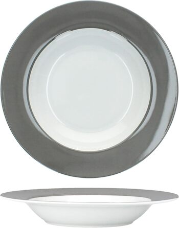 MamboCat Сервіз для столу 12 предметів (6 тарілок для супу та 6 тарілок для їжі) з кольорового порцеляну, для 6 осіб