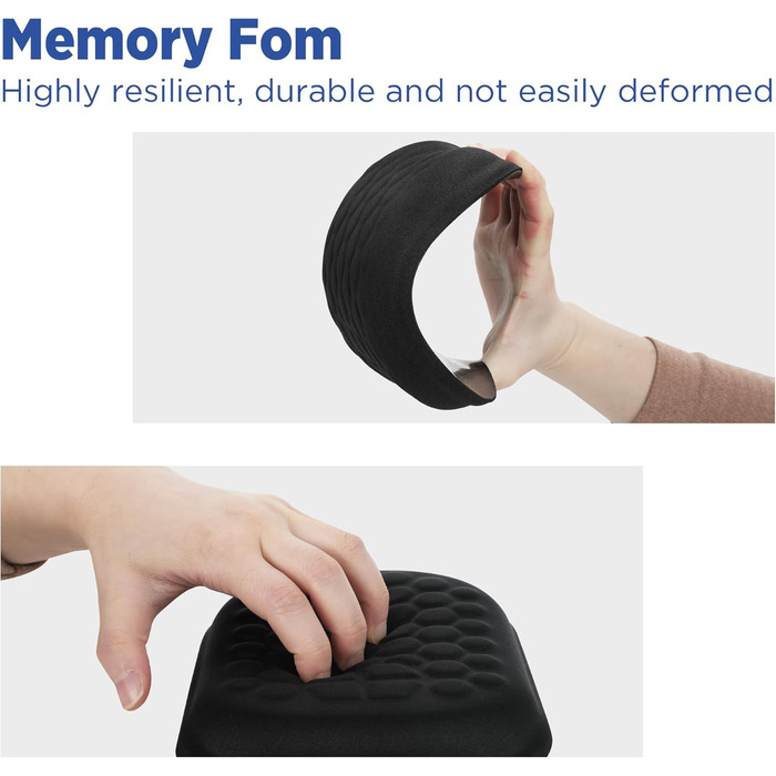 Підставка для зап'ястя Gimars під клавіатуру та мишу з memory foam, чорна