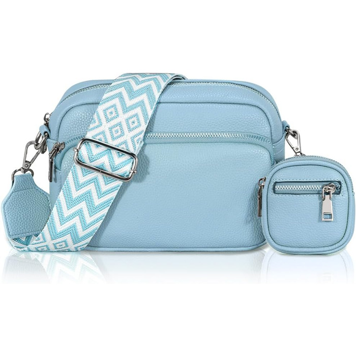 Сумка жіноча через плече маленька PU шкіра кросбоді Eisblau-b зі знімним ремінцем