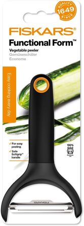 Овочечистка Fiskars Functional Form Y-подібна, 15 см, сталь/пластик, чорна (1016122)