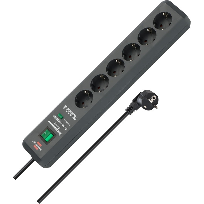 Бренненштуль Secure-Tec Мережевий фільтр 6 виходів із захистом від перенапруги (сірий)