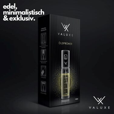 Розпилювач для олії VALUXE® Original – Преміум нержавіюча сталь та скло, для кухні, точний дозатор для олії для смаження та заправки салатів (золотистий)