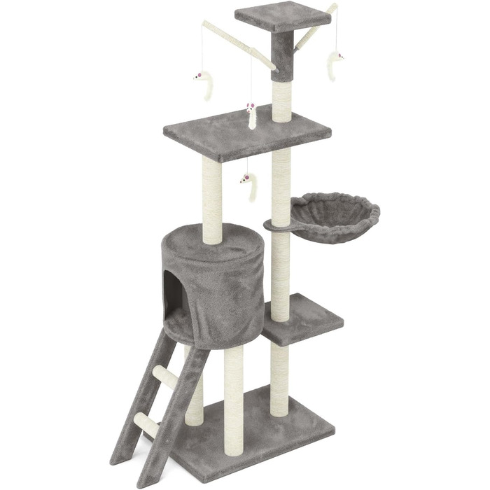 Дряпак для котів Beltom® Kratzbaum 140 см, ігровий комплекс, сірий