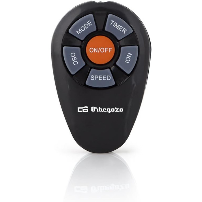 Турбовентилятор Orbegozo TWM 1015 з пульта дистанційного керування, 3 режими, LED дисплей, таймер, 3 швидкості, тихий, поворот 80°, 45W, сірий/чорний (89 см.)