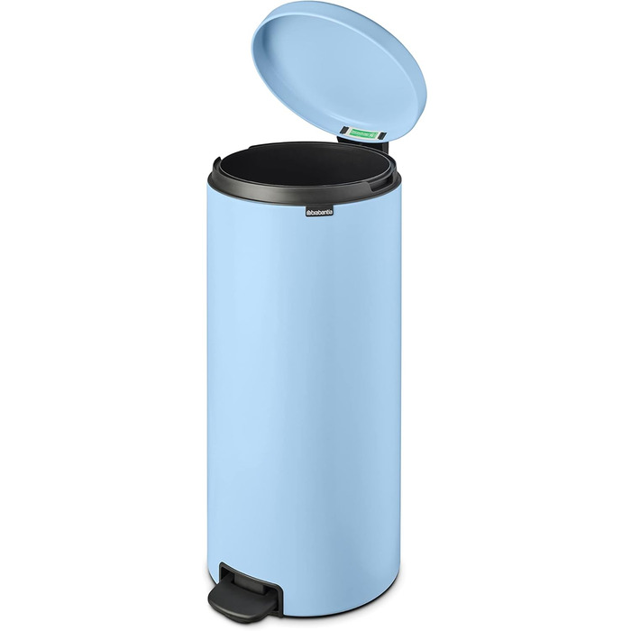 Відро Brabantia NewIcon 30L з м'яким закриттям кришки, педальним приводом та знімним внутрішнім відром (29 x 38 x 68 см, Dreamy Blue)
