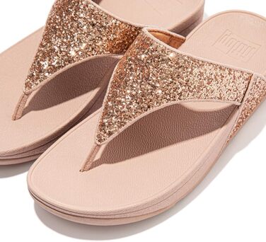 Шльопанці жіночі FitFlop Lulu Glitter рожево-золотисті, з підтримкою стопи 40 EU