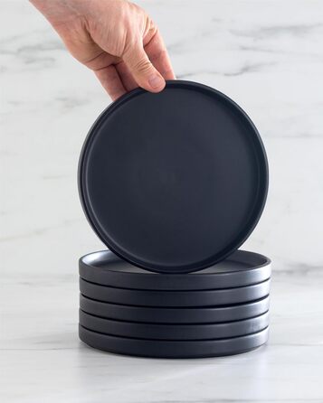 Matte Black Stoneware Dinnerware Set for 6 - 24 Piece Set | Pure Living | Urban Style Dinner Set