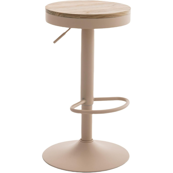 Kidol Adjustable Height Bar Stools 2-Pack - 360° Swivel, Round Wood Seat, Metal Frame - Kitchen/Bar/Living Room Stools