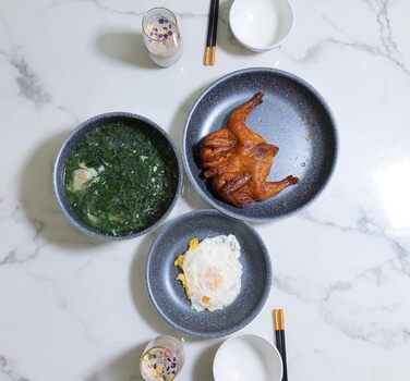 Набір каструль та сковорідок Motase 6 предметів з антипригарним покриттям, знімні ручки, легкий алюміній, підходить для індукційних плит, червоний