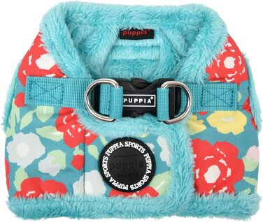 Жилет для собак Puppia Gianni з квітковим малюнком, теплий зимовий, аквамарин, розмір S