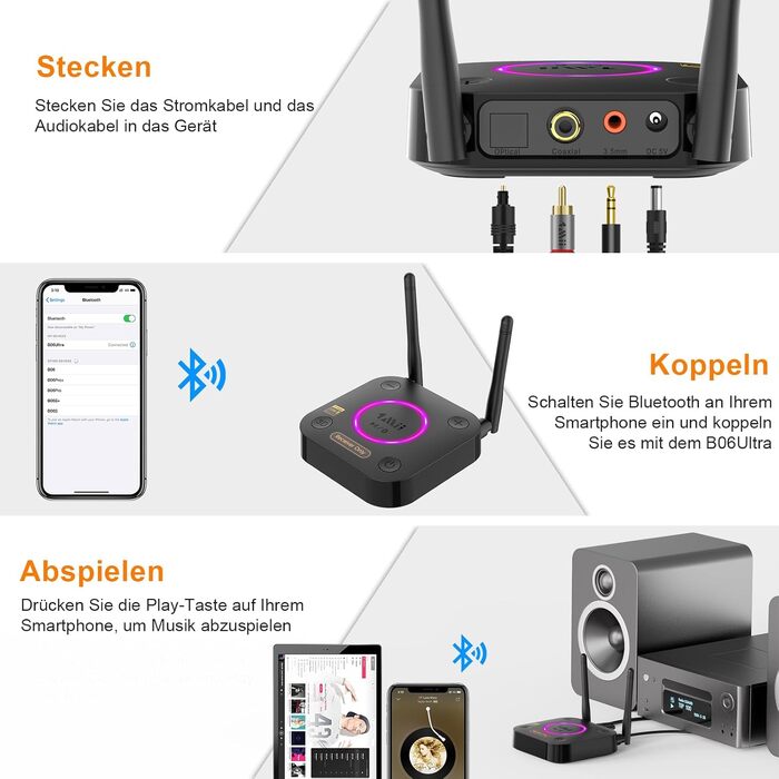 Bluetooth-ресивер 1Mii B06Ultra з підтримкою LDAC для стереосистем та Hi-Fi аудіо адаптер