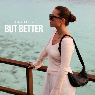 Сумка через плече Berliner Bags Luna, шкіряна напівмісяць, чорна. Жіноча сумка-багет