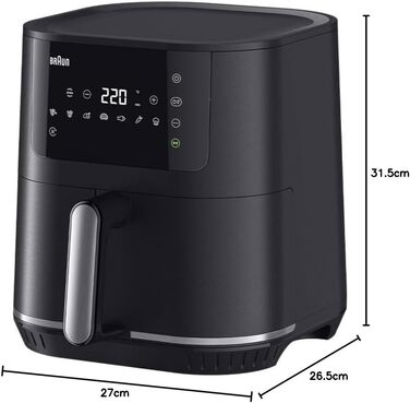 Фритюрниця електрична Braun MultiFry 5 HF5030 6л з технологією RealAir, сенсорне управління, 8 програм, чорна