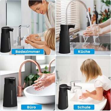 Електричний дозатор мила 400 мл з сенсором, автоматичний диспенсер піни для мила, настінний, білий, USB, IPX6 вологостійкий