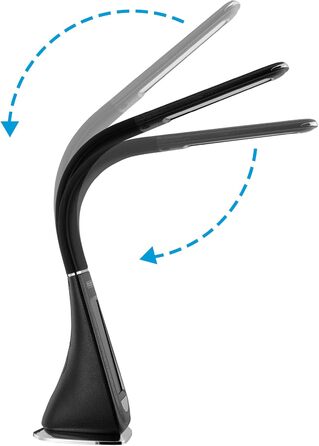 LED лампа Monzana з годинником, будильником, термометром та календарем, регульована яскравість, настільна лампа для дому та офісу (білий/чорний)