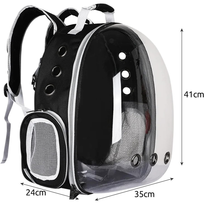 Рюкзак для тварин з прозорим плексигласом, дихаючий, капсула для тварин до 5 кг, 23309