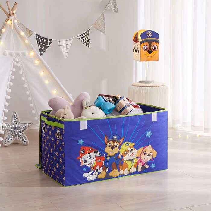 Складана дитяча скриня для іграшок Paw Patrol Chase, Marshall і Skye, міцна з кришкою, Nickelodeon