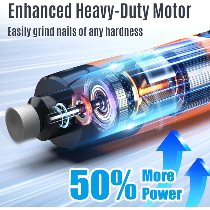 Електричний шліфувальник для собак та котів Casfuy Neue 6-Gang – тиха робота, 7 годин, 2 LED, для собак великих, середніх та малих порід